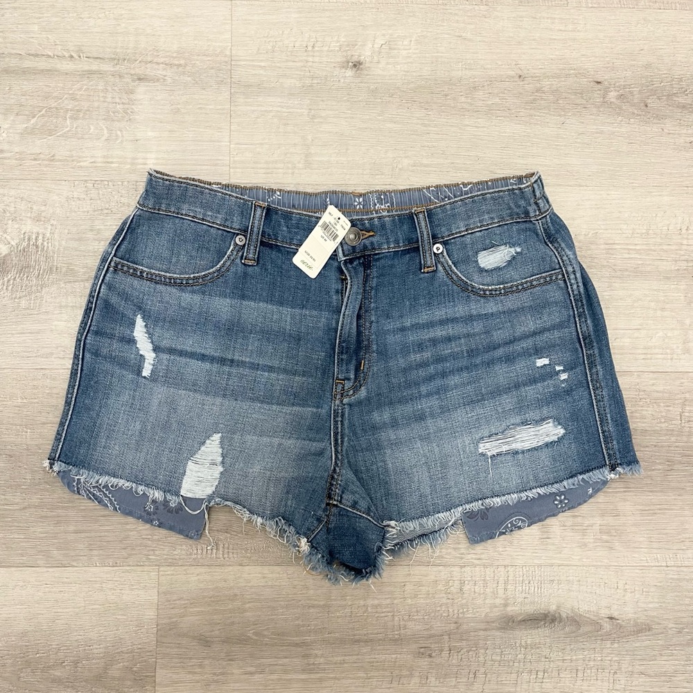 Aerie Blue Distressed Denim Jean Shorts